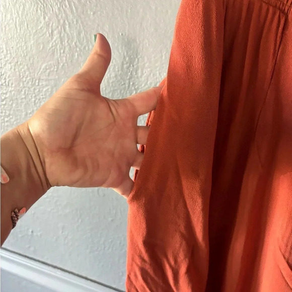 Mustard Seed | rust | smocked | cropped leg | romper | jumpsuit | L - Picture 17 of 17